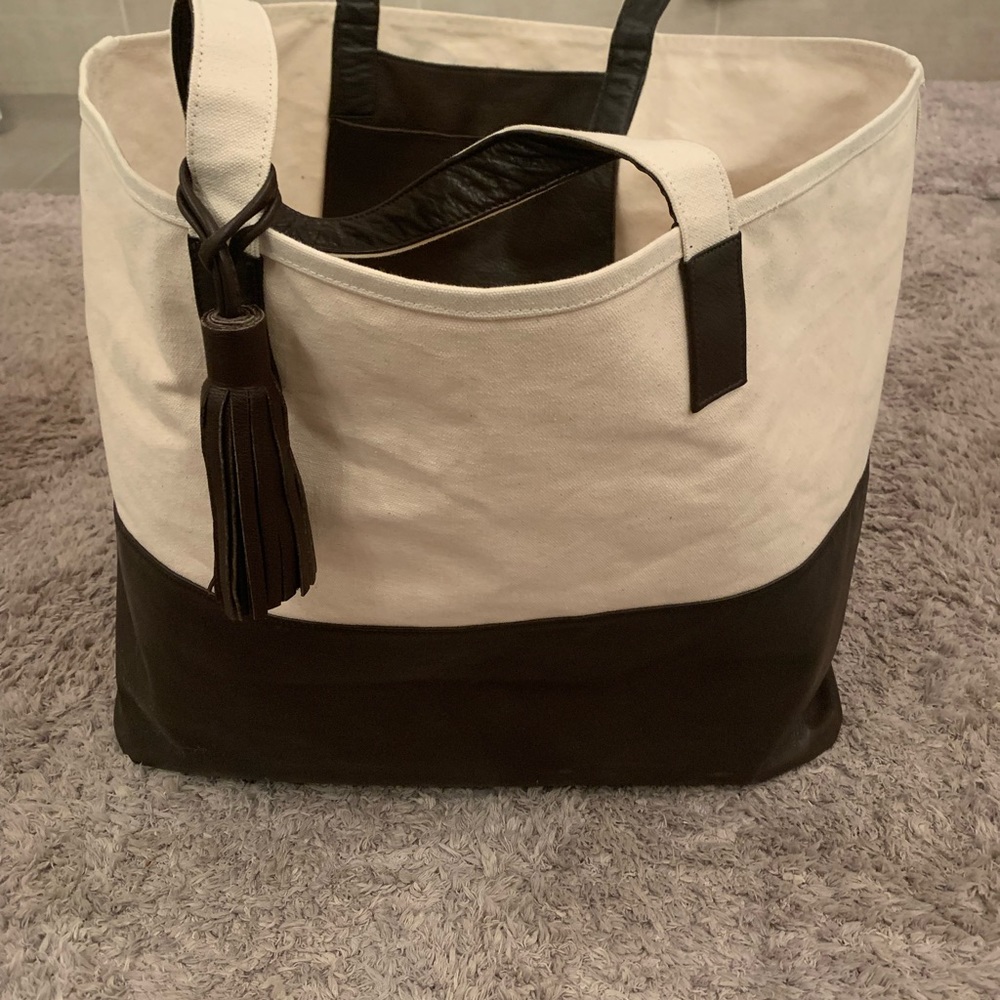 Huge Hedgehouse Leather and Canvas Tote